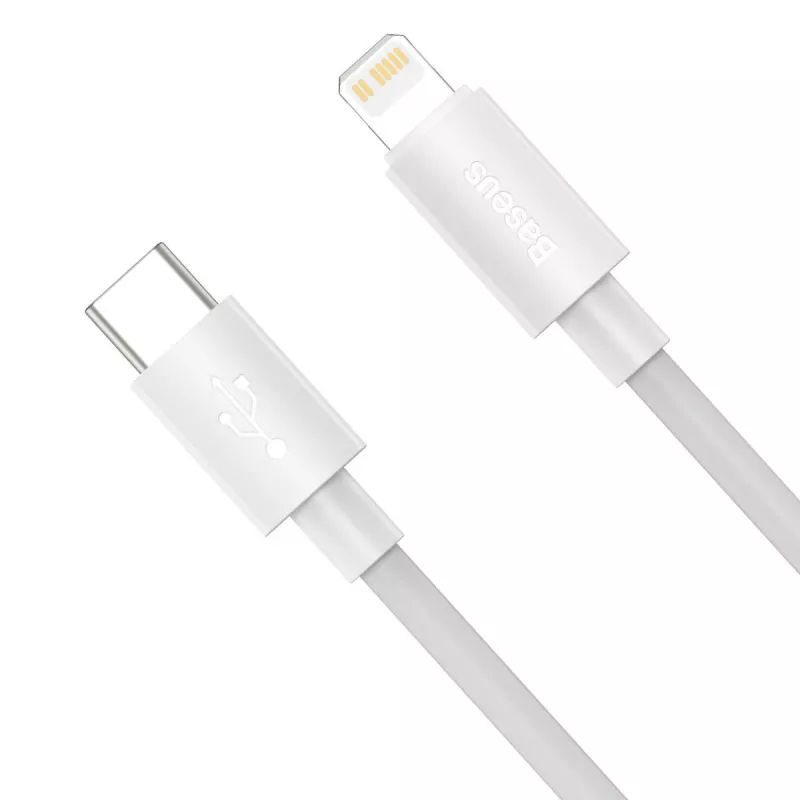 Baseus Simple Wisdom Data kabel Kit USB-C do Lightning PD 20W (2 szt./zestaw) 1,5 m biały