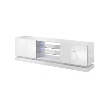 Cama szafka TV QIU 200 MDF biały połysk/biały połysk