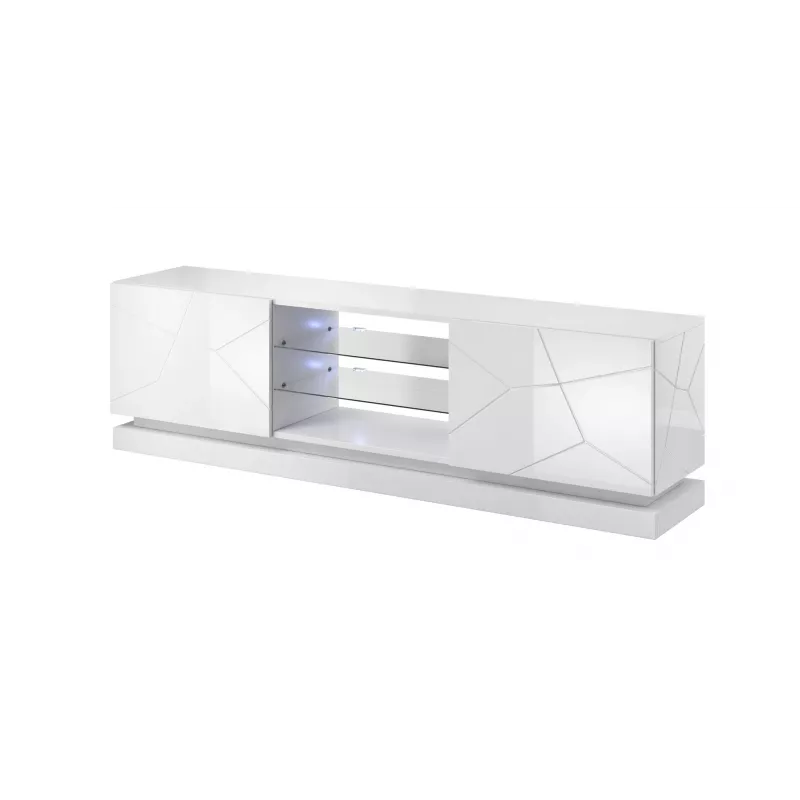 Cama szafka TV QIU 200 MDF biały połysk/biały połysk