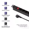 Qoltec 53996 Listwa zasilająca do RACK 19 | 1U | 16A | PDU | 8xFRENCH | 2m