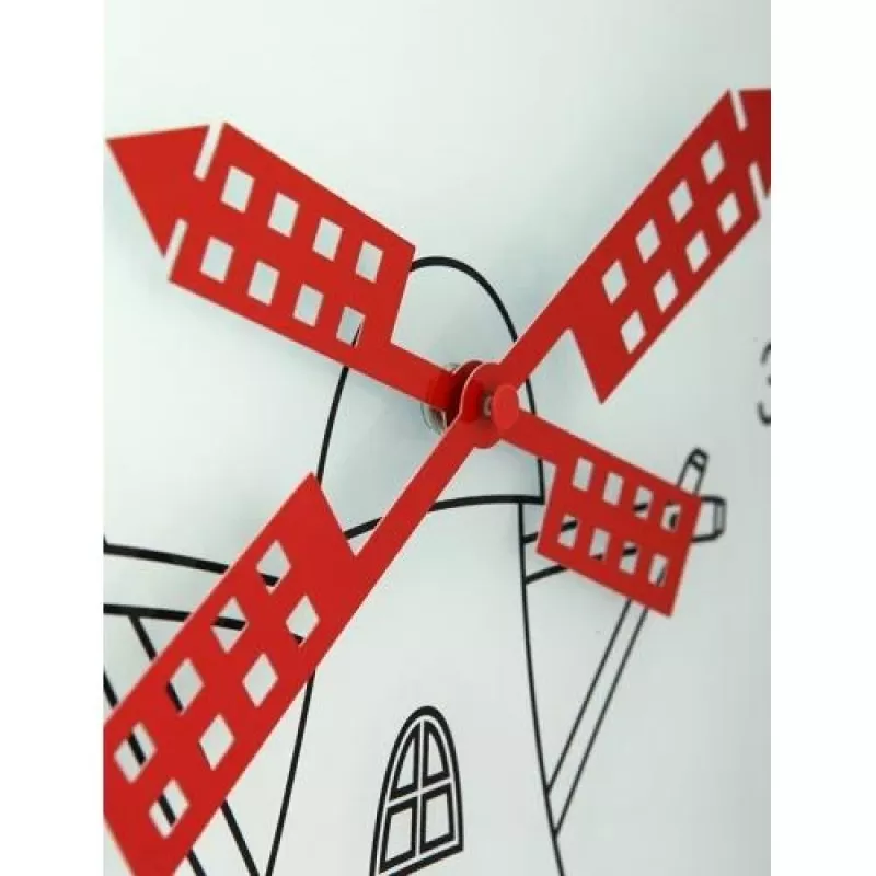 NeXtime klok 8807 Windmil, Ø30 cm, ścienny, biały/czarny/czerwony