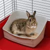 Otwarta kuweta narożna FERPLAST Rabbit toaleta dla królika plastikowa szara 370×270×185 mm
