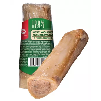 Gryzak dla psa MACED Kość z nadzieniem wołowym, naturalny gryzak, 150 g, psy dorosłe, redukuje kamień nazębny