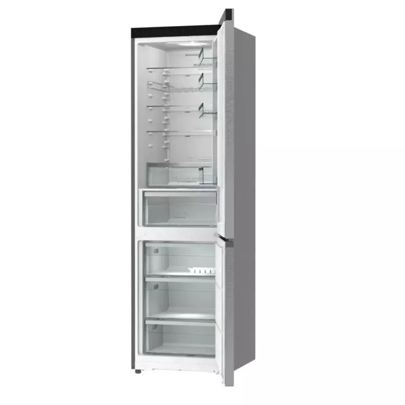 Lodówko-zamrażarka Gorenje NRB620E61X4WFE, wolnostojąca, stal nierdzewna, pojemność całkowita 413 l, zamrażarka dolna 130 l, NoFrost, wyświetlacz LED
