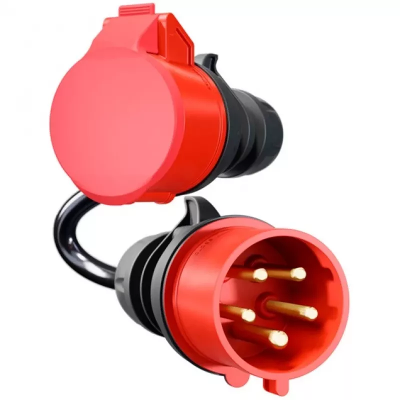 Adapter do Gemini flex 11 kW, CEE czerwona trójfazowa 16A > CEE czerwona 32A (czarny, 30 cm)