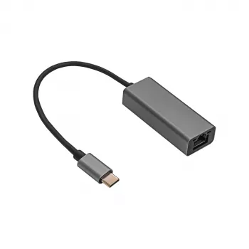 Akyga AK-AD-65 karta sieciowa USB-C – Gigabit Ethernet, RJ45, 15 cm, srebrna