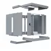 EFB Elektronik 19 Wandgehäuse X-Rack mit Glastür 400-600mm grau - Wandgehäuse (WGX-1206GR.G1)