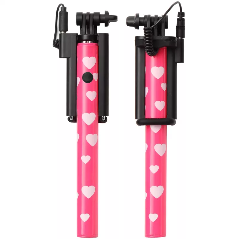 Ultron selfie hot shot Pink - 15 - 45 cm Selfie Stick z przyciskiem migawki na uchwycie - do smartfonów takich jak Samsung Galaxy, iPhone i innych (173951)