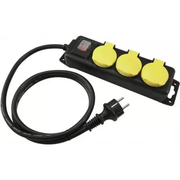 Listwa zasilająca EUROLITE 30240119 — 3 gniazda, ochrona IP44, kabel 5 m