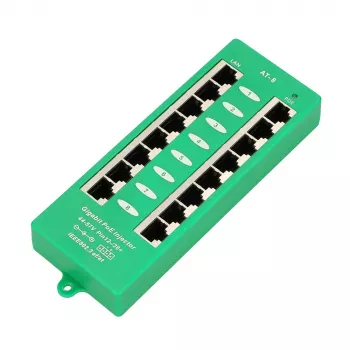 Extralink Gigabit PoE Injector 8 Port Active, 8 portów Gigabit 802.3at/af, tryb A