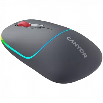 Canyon MW-22 2in1 RGB bezprzewodowa mysz - Szara - Bluetooth/RF - 1600 dpi - ładowalna