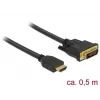 Przejściówka wideo DeLOCK 85651 0,5 m HDMI Typ A DVI Czarny