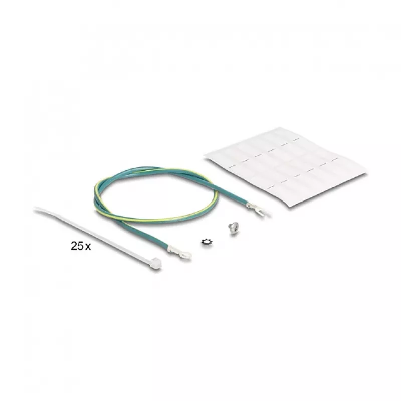 DELOCK 19 calowy keystone panel krosowy 24-portowy kątowy z odciążeniem, 1U, czarny, 482,6×125,5×44,2 mm