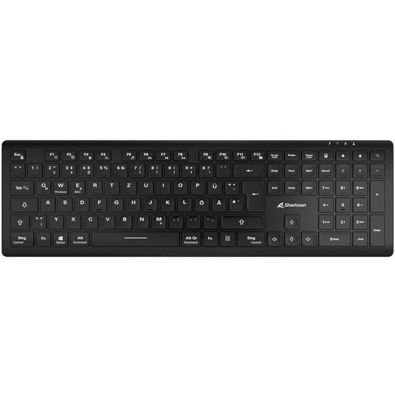 Sharkoon OfficePal K30W czarna układ DE gumowa kopułka