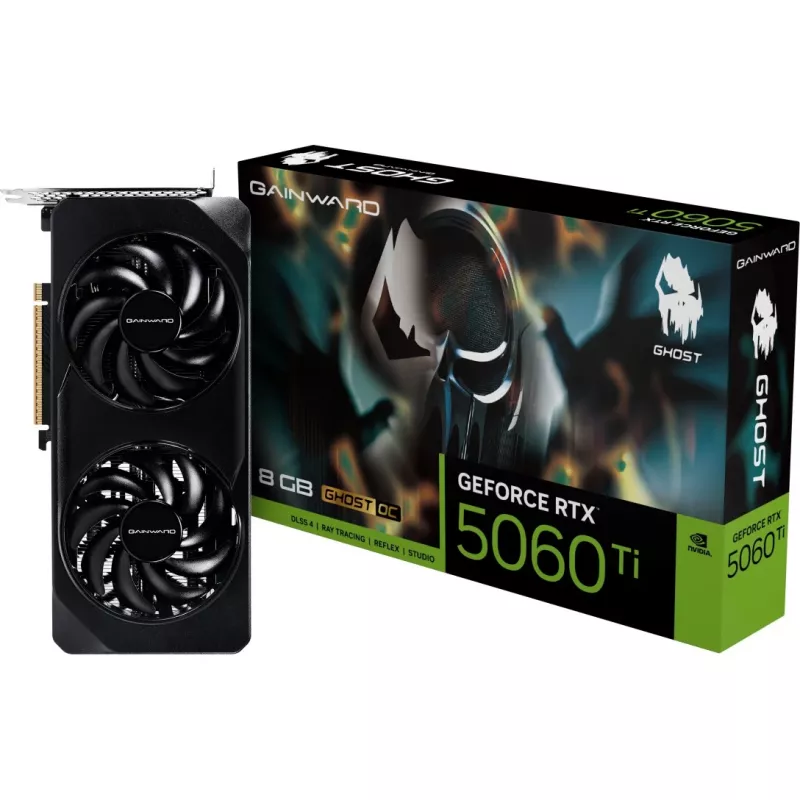 Karta graficzna GAINWARD GeForce RTX 5060 Ti Ghost OC — 8 GB GDDR7, 128-bit, PCIe 5.0, 2407 MHz