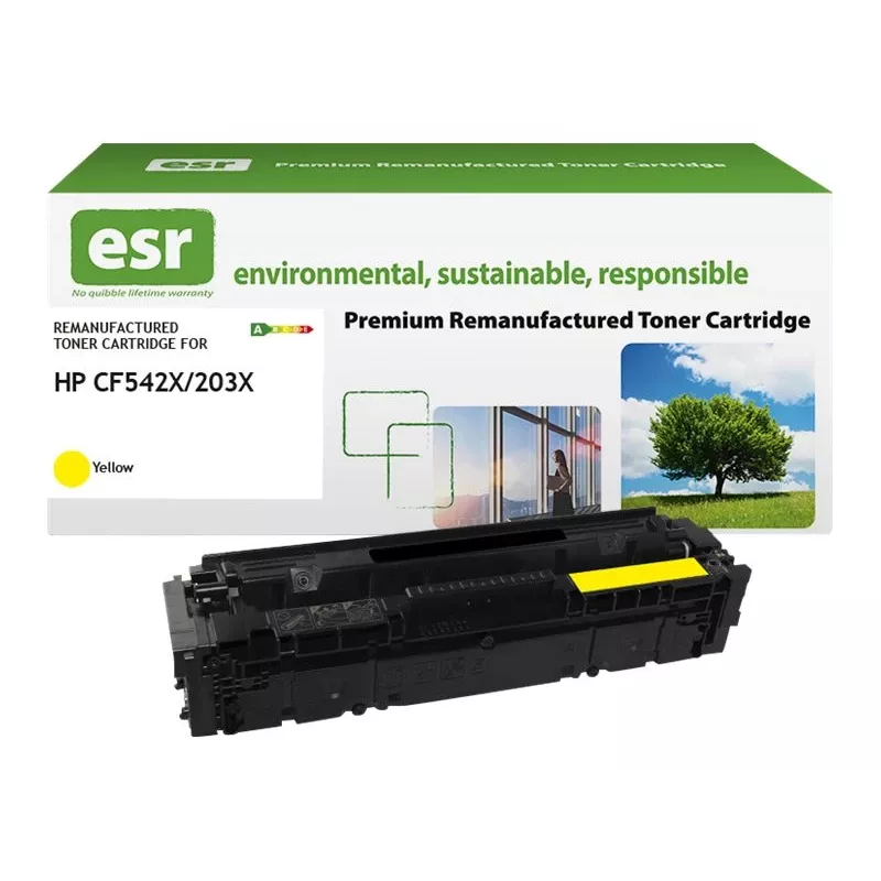 Toner ESR zamiennik do HP CF542X żółty o wysokiej wydajności regenerowany 2 500 stron