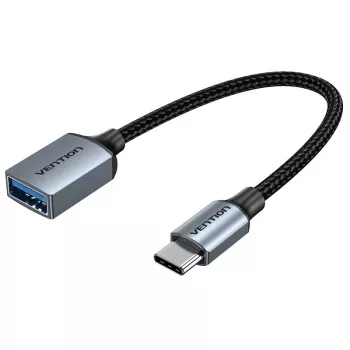 Kabel Vention USB 3.0 C mały na żeński Adapter OTG 0,15 m szary z aluminium