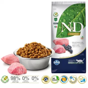 FARMINA N&D Prime jagnięcina z borówką Adult - sucha karma dla kota - 5 kg