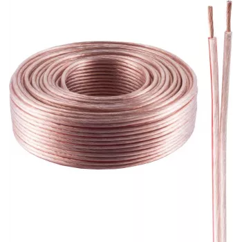 Kabel głośnikowy ShiverPeaks BASIC-S 2x0,75 mm² przezroczysty CCA 100 m