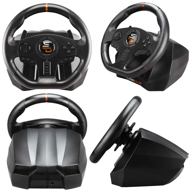 Subsonic SA5595-PC Kontroler do gier Czarny Kierownica USB z pedałami