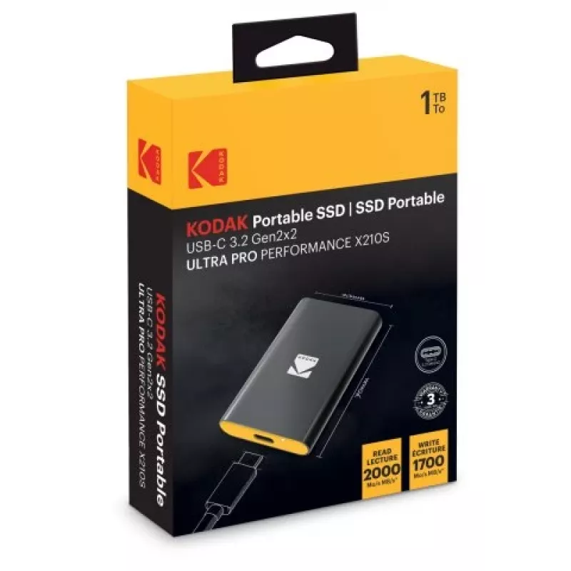 Przenośny dysk SSD Kodak X210 S 3.2 Gen2 1 TB EKSSD1TX210SK