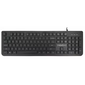 Klawiatura multimedialna USB Rebeltec RBLKLA00042 — pełnowymiarowa, czarna
