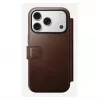 Etui do telefonu Nomad Modern Leather Folio dla iPhone 17 Pro, skóra/aluminium, 16 cm (6,3 cala) brązowy, 4 kieszenie na karty