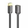 Kabel HDMI Vention AHCBD 0,5 m, wtyk HDMI Typ A męski na gniazdo HDMI Typ A żeński, HDMI 2.0, pozłacane styki, czarny