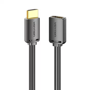 Kabel HDMI Vention AHCBD 0,5 m, wtyk HDMI Typ A męski na gniazdo HDMI Typ A żeński, HDMI 2.0, pozłacane styki, czarny