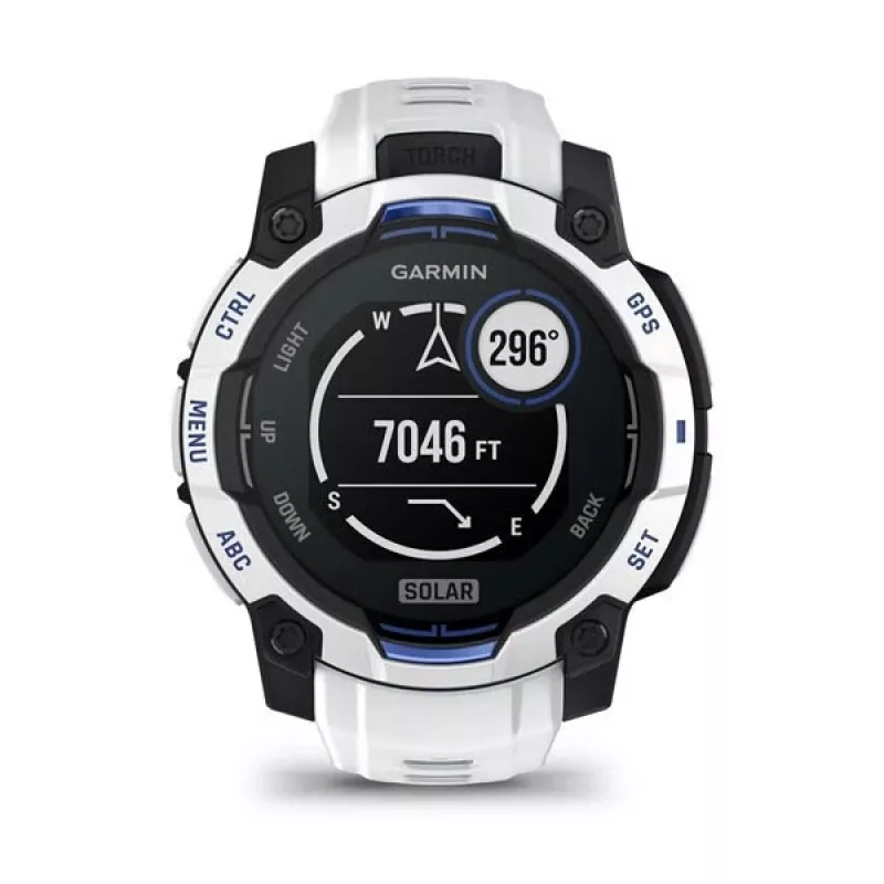Smartwatch GARMIN Instinct 2 45 mm, MIP 0,9 cala (176×176), GPS, Solar, silikonowy pasek niebiesko-biały
