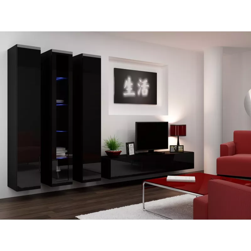 Cama stojak TV VIGO '180' 30/180/40 czarny/czarny połysk