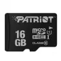Karta pamięci microSDHC PATRIOT PSF16GMDC10 — 16 GB, Klasa 10, UHS-I (U1), 80 MB/s, czarna