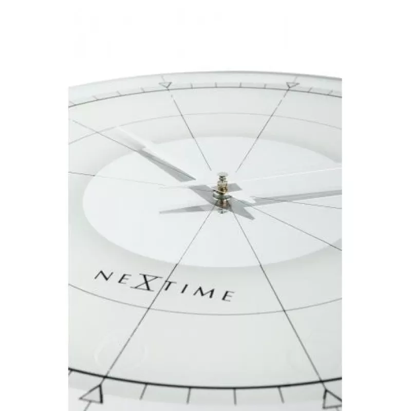 NeXtime klok 8125 Fancy Round, Ø43 cm, ścienna, biało-srebrna