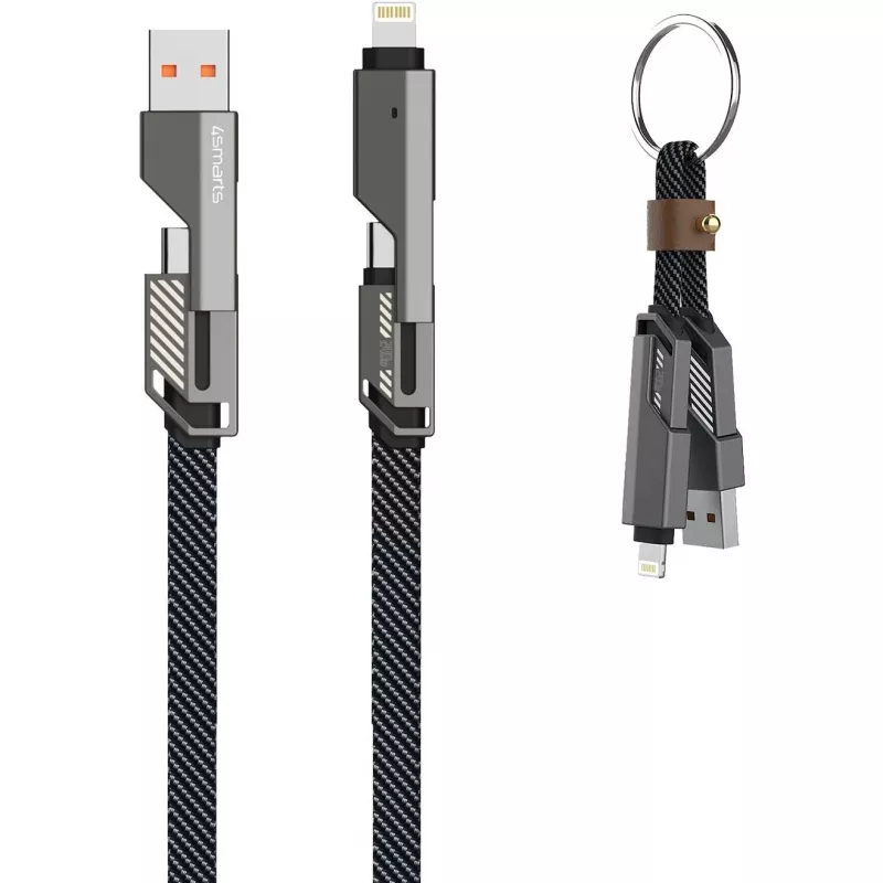 4smarts USB-C Kabel ComboCord Flat 240W+ z brelokiem - Kabel - Cyfrowy/Dane