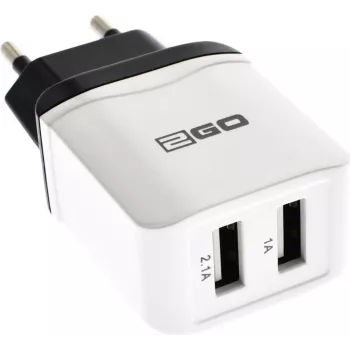 Ładowarka do urządzeń mobilnych 2GO 795999 Uniwersalna Biała AC Wewnętrzna 2 porty USB
