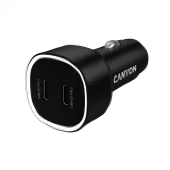Ładowarka samochodowa CANYON OnDrive 60 PD 60W 2xUSB-C — moc 60W, 2 porty USB-C, czarna