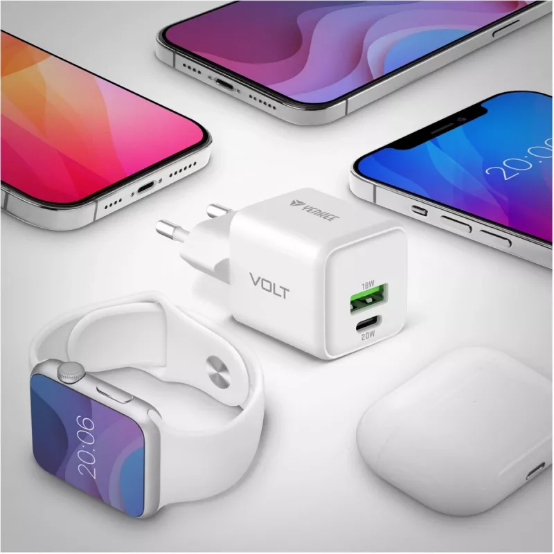 Ładowarka sieciowa USB C/A YENKEE YAC G38 20W 3A Power Delivery (USB‑C i USB‑A)
