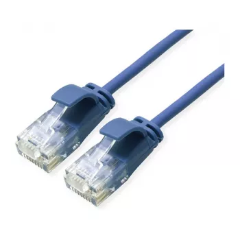 ROLINE GREEN UTP kabel krosowy Cat.6A (klasa EA), LSOH, cienki, niebieski, 0,15 m