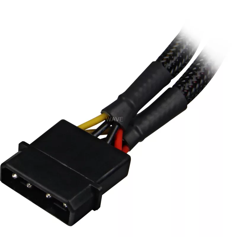 Przejściówka zasilająca Sharkoon SATA Y 4P Molex 0,15 m czarna — cyfrowy/dane — zasilacz