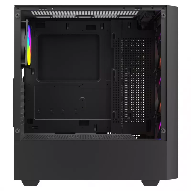 Obudowa PC SAVIO Noctis Flow RGB — Cube, ATX/Mini-ITX, 3x 120 mm wentylatory z przodu, szklany panel boczny, max GPU 35 cm