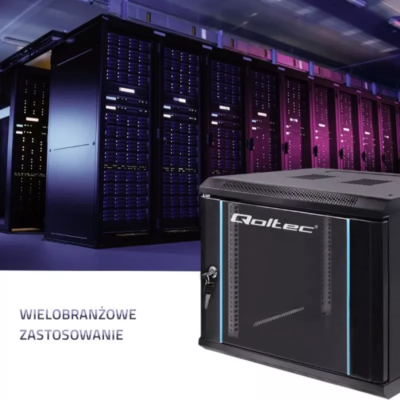 Szafa rack 19 cali QOLTEC 54463 9U 600x500x450 mm obudowa metalowa na sprzęt sieciowy