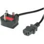 VALUE - Przewód zasilający - BS 1363 (M) kątowy do IEC 60320 C13 prosty - AC 250 V - 10 A - 1,8 m - Czarny