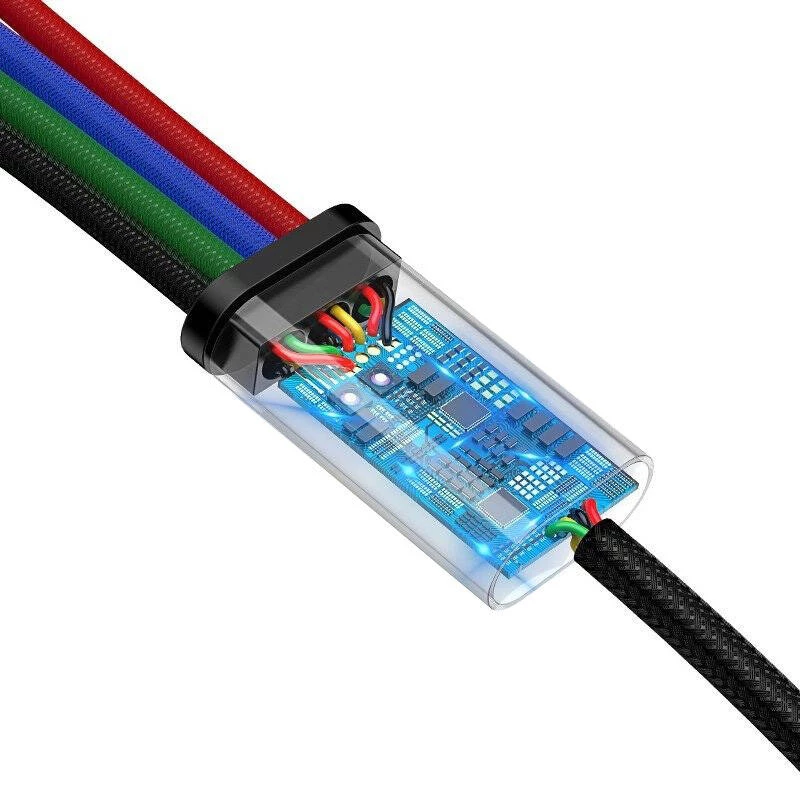 Kabel USB Baseus Fast 4w1 2xUSB-C / Lightning / Micro 3.5A 1.2m (czarny)