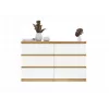 Komoda 6-szufladowa 120 cm Top E Shop Malwa — Dąb rzemieślniczy / Biały, Płyta wiórowa