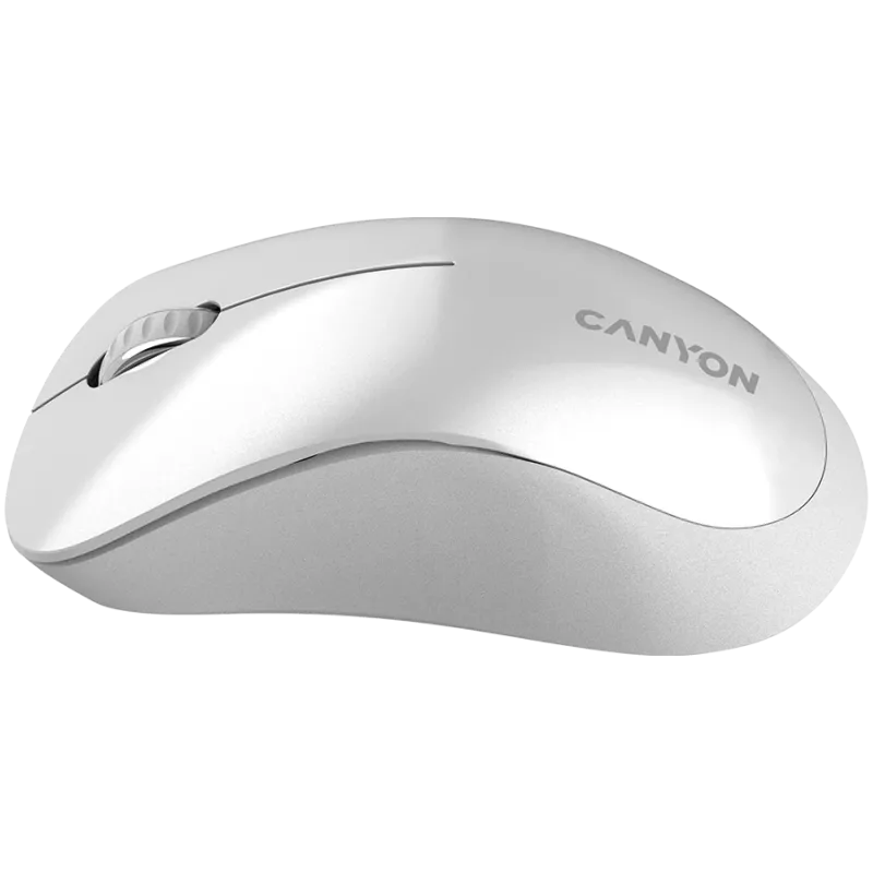 CANYON MW-11, mysz bezprzewodowa 2,4 GHz, 3 przyciski, DPI 1200, bateria: AAA*2 szt., perłowa biel/szary 67*109*38 mm 0,063 kg
