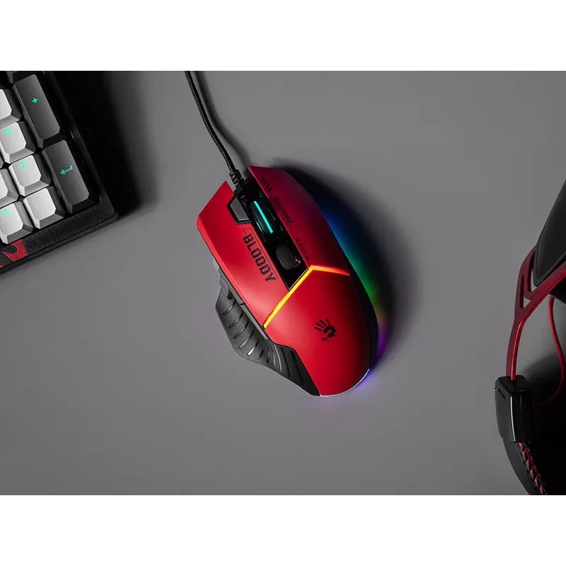Mysz gamingowa A4Tech Bloody W95Max — praworęczna, przewodowa USB, 12000 DPI, 1 ms, 250 ips, 50M kliknięć, 146 g