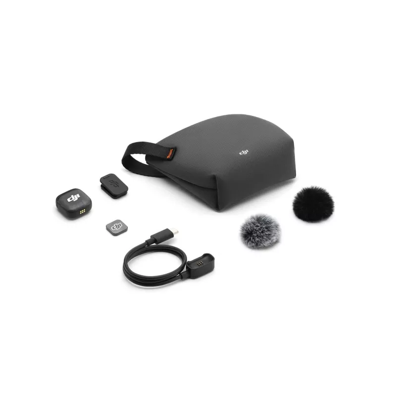 Bezprzewodowy nadajnik bodypack DJI MIC 3 — kompaktowy przenośny nadajnik mikrofonowy, Czarny/Szary