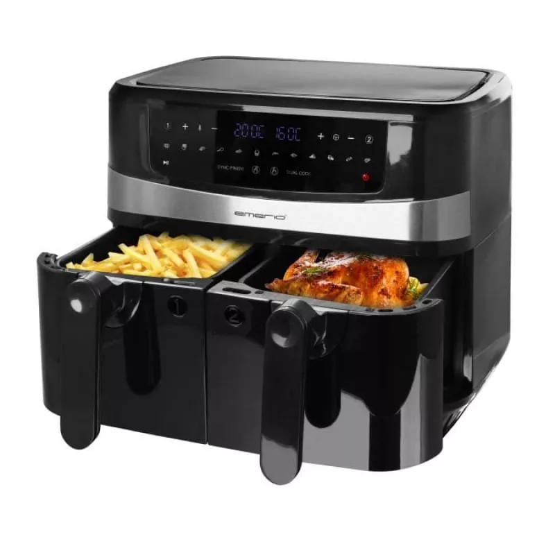 Frytkownica beztłuszczowa Emerio AF-126672.4 9 l podwójna 2400 W czarna