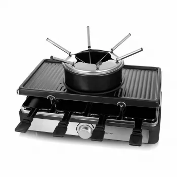 Grill do raclette Emerio RG-124930 dla 8 osób, 1400 W, czarny i stal nierdzewna, sterowanie obrotowe