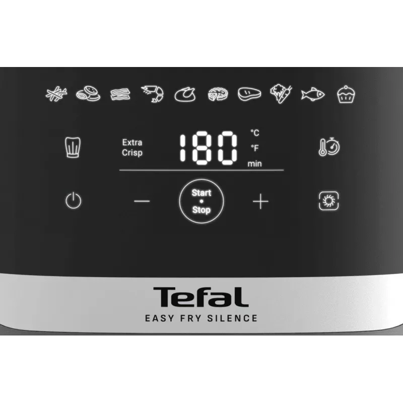 Frytownica Tefal Easy Fry Silence EY551HE0 Pojedyncza 5 L Wolnostojąca Frytownica beztłuszczowa Czarna, Szara, Stal nierdzewna